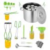 Canning Supplies Starter Kit, 11 Pieces Stainless Steel Water Bath Canning Kit for Beginners, Canning Tools Set: Pot, Rack, Lid, Ladle, Funnel, Tongs