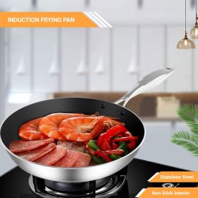 SOGA 28cm Stainless Steel Fry Pan â€“ Heavy-Duty Non-Stick Induction Compatible Frying Pan Skillet for Home and Professional Cooking