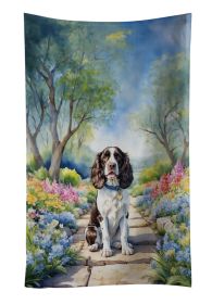 English Springer Spaniel Spring Path Kitchen Towel Dish Cloths Guest Hand Towel Decorative Bathroom Towel for Face,Tea, Dishcloth, Kitchen and Ba