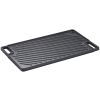 Reversible Grill/Griddle, 9.7"x16.7" Pre-Seasoned Cast Iron Griddle, Rectangular Double Burner Griddle Pan, Non-Stick Family Pan Cookware with Handles