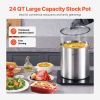 Stainless Steel Stockpot, 24 Quart Cooking Pots, Cookware Sauce Pot with Lid, and Handle, Heavy Duty Commercial Grade Stock Pot, Sanding Treatment