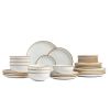 Dinnerware Set, Service for 8 (32 PCS), Round Plates and Bowls Sets, Scratch Resistant Ceramic Dinner Ware