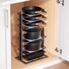 ots and Pans Organizer for under Cabinet, 6-Tier Heavy Duty Pan Pot Organizers inside Cabinet Adjustable 14 to 24.57