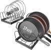 2PACK Pot Lid Organizers Inside Cabinet for Kitchen, Pots and Pans Organizer Under Cabinet with 16 Adjustable Dividers, Countertop Lid Holder