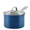 Style 3 Quart Nonstick Straining Saucepan with Tempered Glass Lid, Dishwasher Safe and Oven Safe to 500Â°F, Blue