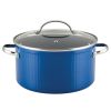 Style 6 Quart Nonstick Stockpot with Tempered Glass Lid, Dishwasher Safe and Oven Safe to 500Â°F, Blue