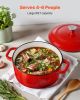 Enameled Cast Iron Dutch Oven, 6 Quart Pot with Lid and Dual Handles, Heavy-Duty Durable Cookware Pan, Oven Induction Compatible up to 500Fahrenheit