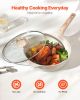 17 Piece Pots and Pans Set, Granite Nonstick Cookware Set, Induction Cookwares, Kitchen RV Cooking Sets with Frying, Sauce, Saute, Tempered Glass Lids