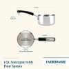 Brilliance 1 Quart Saucepan with Pour Spout, Induction Compatible, Metal Utensil and Dishwasher Safe, Stainless Steel