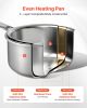 4 QT Saucepan, Stainless Steel Saucepan with Glass Lid, Multipurpose Nonstick Stainless Steel Small Cooking Sauce Pot with Ergonomic Handle