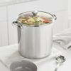 Stainless Steel 12-Quart Stock Pot with Glass Lid, Induction Compatible, Stainless Steel, Dishwasher Safe
