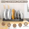 2PACK Pot Lid Organizers Inside Cabinet for Kitchen, Pots and Pans Organizer Under Cabinet with 16 Adjustable Dividers, Countertop Lid Holder