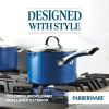 Style 3 Quart Nonstick Straining Saucepan with Tempered Glass Lid, Dishwasher Safe and Oven Safe to 500Â°F, Blue