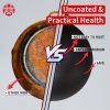 WANGYUANJI 11.8" Carbon Steel Wok Pan, Stir Fry Pans with Glass Lid, No Chemical Coated Iron Wok for Induction, Electric, Gas, Halogen All Stoves