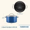 Style 6 Quart Nonstick Stockpot with Tempered Glass Lid, Dishwasher Safe and Oven Safe to 500Â°F, Blue