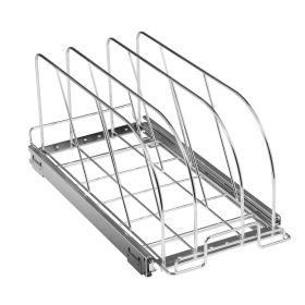 Pan and Pot Rack, Expandable Pull Out Under Cabinet Organizer, Cookie Sheet Baking Pans tray Organization, Adjustable Wire Dividers (Number of Layers: Single Layer, Width: 8.5 inch)