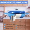 Enameled Cast Iron Dutch Oven, 3.8 Quart Dutch Oven Pot with Lid, Non Stick Cast Iron Pot, Round Oven Safe up to 500Â°F, Use for Marinate, Cook