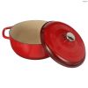 Cast Iron;  6 Quart Enameled Cast Iron Dutch Oven