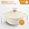 4.5 QT Cast Iron Dutch Oven, Enamel Coated Cookware Pot with Self Basting Lid for Home Baking, Braiser, Cooking, Aqua